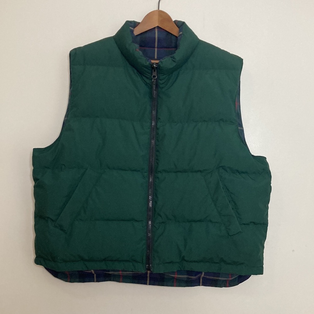 Eddie Bauer Plaid Vest - Blue and Green